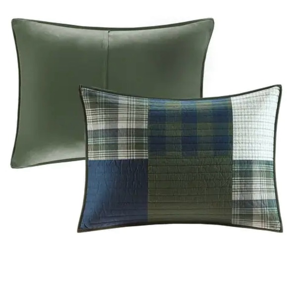 Woolrich Mill Creek Green Oversized Cotton Quilt Set Green Queen - Picture 6 of 10